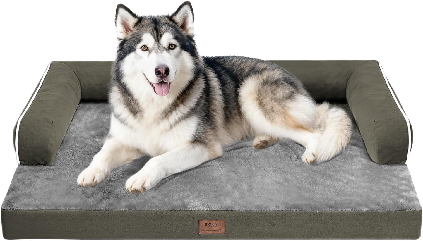 Dog Bed Large Sized Dogs-Orthopedic Waterproof Bed for Dogs,Large Dog Beds with Washable Removable Cover & Non-Slip Bottom