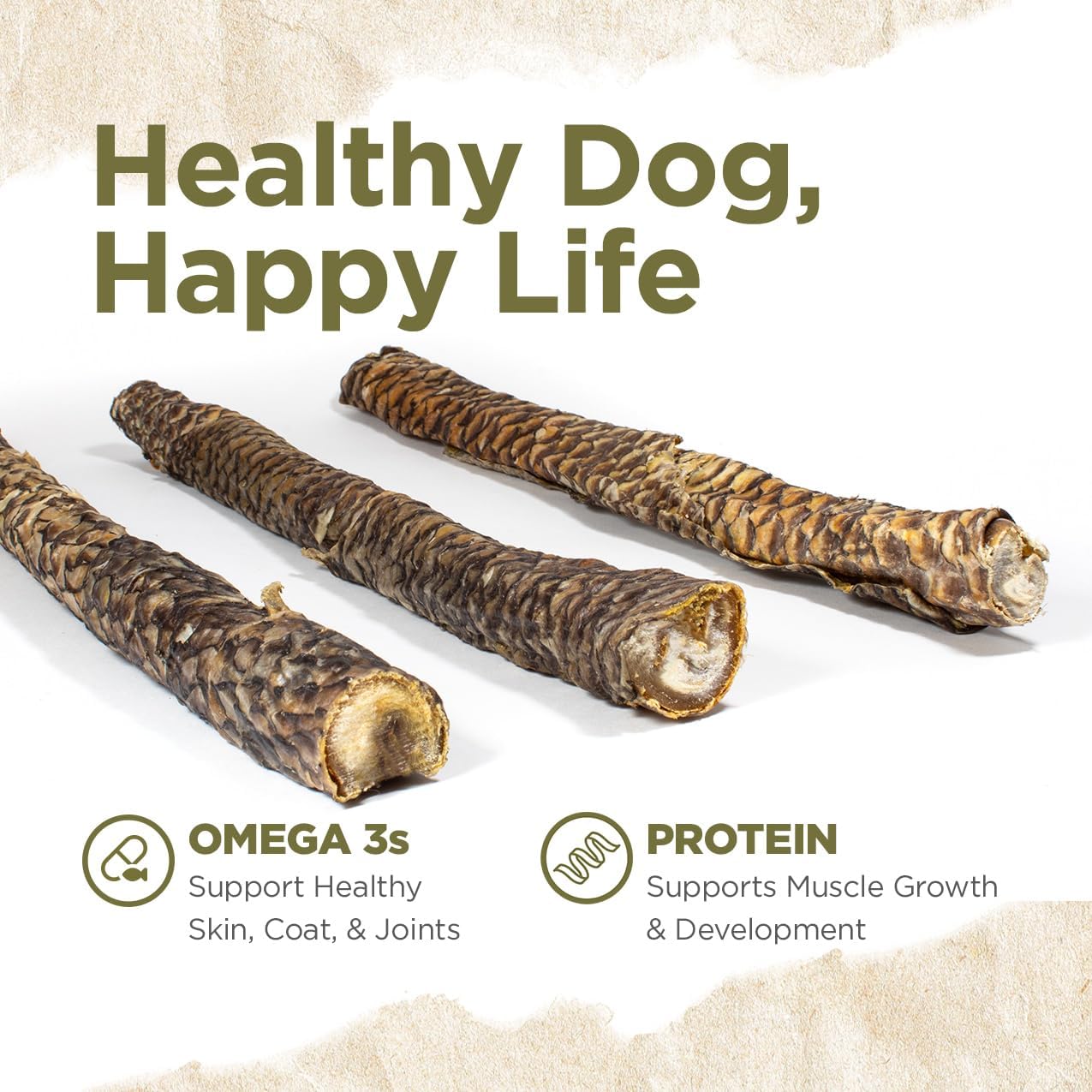 Natural Farm Power Fish Sticks Dog Chews (6”, 15-Pack), 2-in-1 Power Chews: Premium Beef Cheek Wrapped in Crunchy Tilapia Skin, Rich in Omega 3s, Long Lasting Protein Chew with Health Benefits