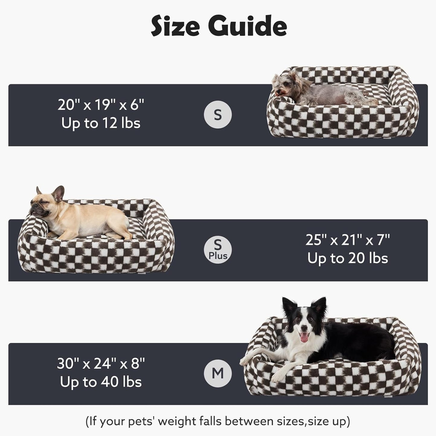 JOEJOY Small Dog Bed for Small Dogs, Rectangle Washable Orthopedic Corduroy Fleece Pet Bed with Removable Zipper Cover, Cute Soft Calming Puppy Bed with Non Skid Bottom