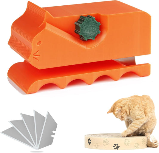 Cardboard Strip Cutter for Cat Scratchers, with 6pcs Blade,3D Printed Card Board Cutter Kids DIY Cat Scratchers Cardboard Strip Tool Machine for Cat Love