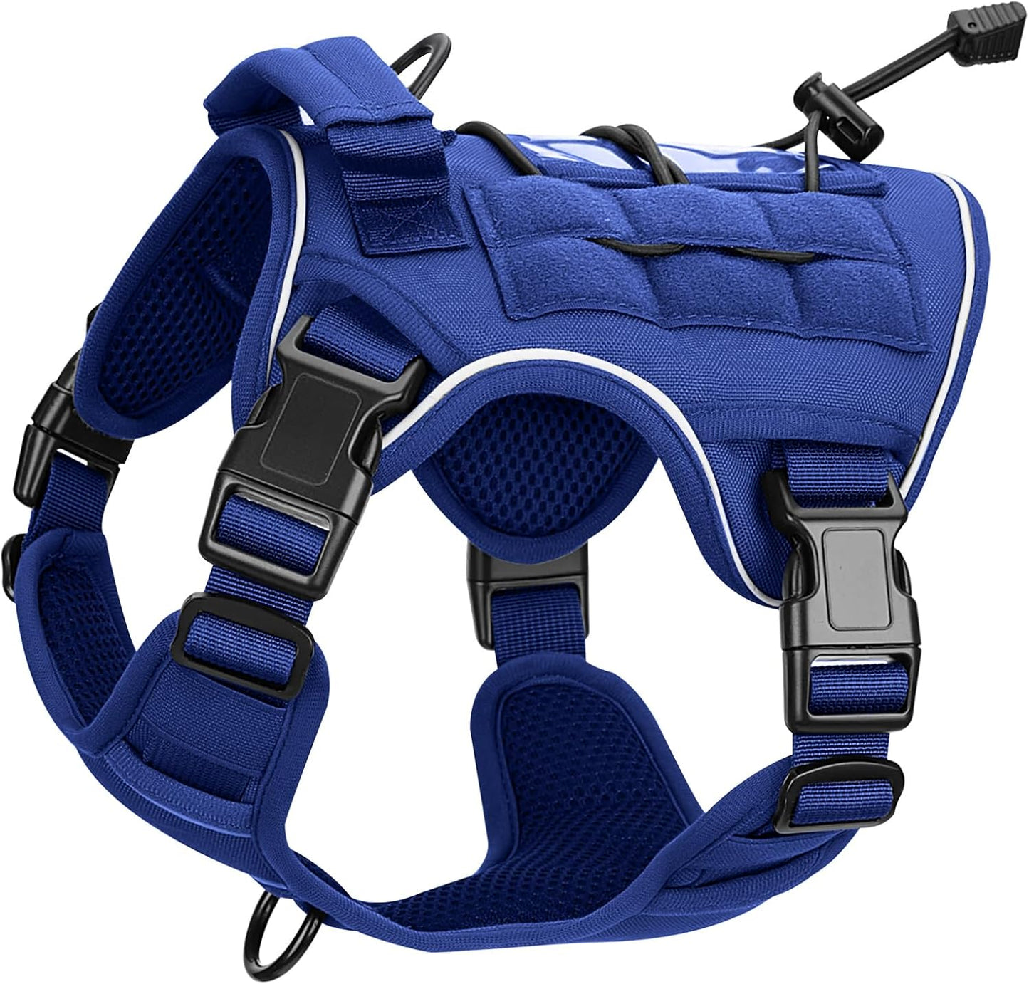 Heavy-Duty Tactical Dog Harness for Large Dogs, No Pull Adjustable Reflective Pet Vest with Molle System, K9 Military-Grade Control for Service Training, Outdoor & 10+ Breeds, Dazzling Blue, Small