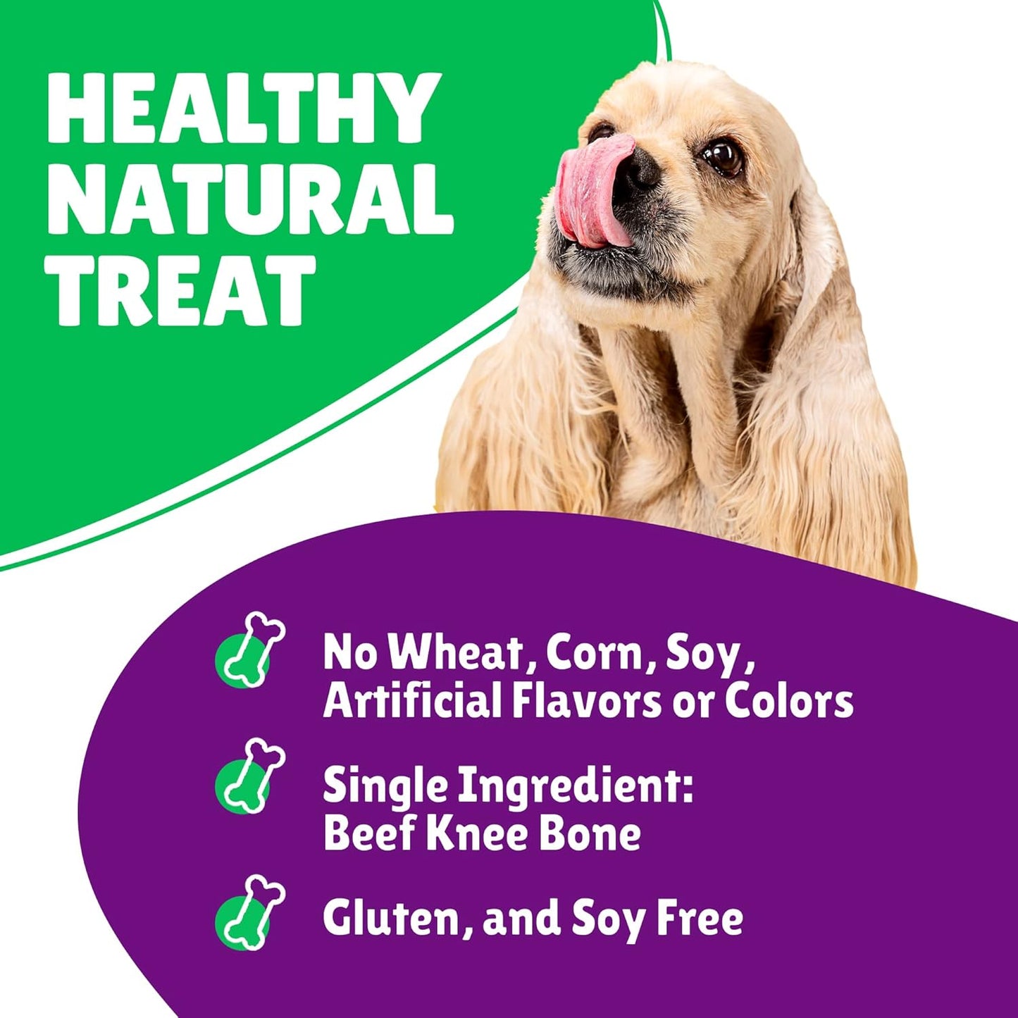 Dog Bones for Aggressive Chewers, Knee Caps for Dogs, Beef Bones for Large Dogs, Medium, and Small, Long Lasting Knee Bone for Dog, 10 Count