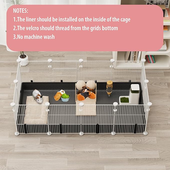 Small Animal Playpen with Waterproof Mat,Guinea Pig Cages,48"*26"*15.7"C&C Cage for Hamster,Rabbit,Bunny,Hedgehog,Chinchilla,Ferret,Indoor Outdoor Portable Metal Wire Yard Fence,Metal Pet Panels-20p
