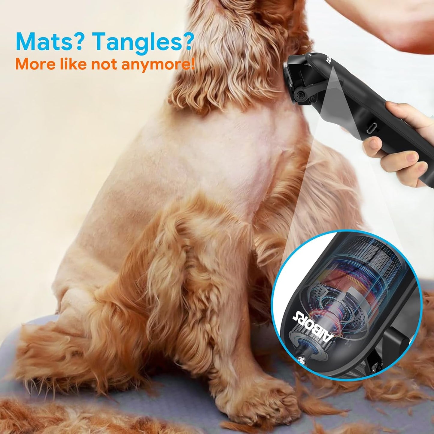 Dog Clippers for Grooming: Dog Grooming Kit Low Noise Electric Quiet Rechargeable Adjustable Clipper Comb Cordless Pet Hair Thick Coats Clippers Trimmers Set Dogs Hair Clippers for Dogs Cats Pets