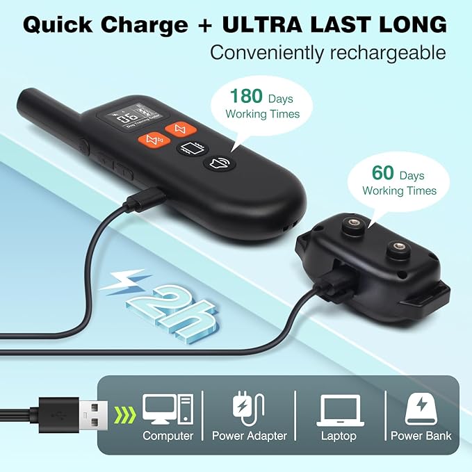 Dog Shock Collar for Small Medium Large Dogs - 3300FT IPX7 Waterproof Dog Training Collar with Remote, Rechargeable Electric Collar for Dog Training, 4 Training Modes, Fashlight, Adjustable Strap