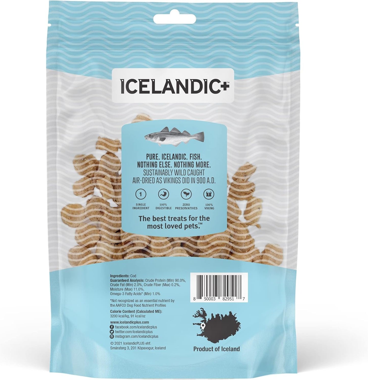 Icelandic+ Mini Fish Chips: Cod - 2.5oz Bag, Dog Treats, Wild-Caught & Air-Dried, Single Ingredient Crunchy Pet Snacks, Just The Fish Nothing Else