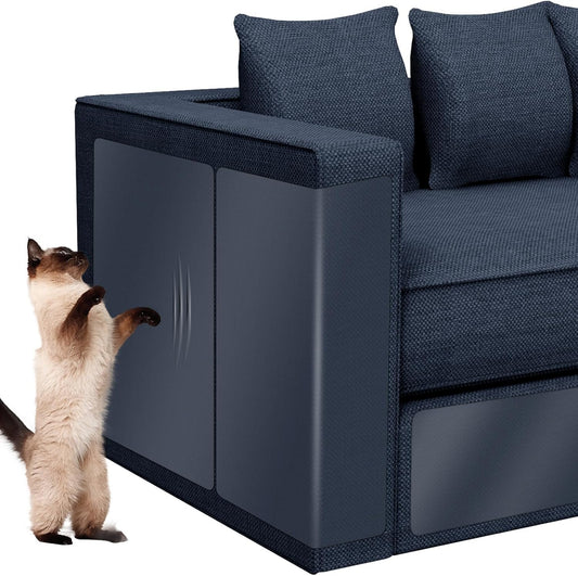Cat Scratch Furniture Protector 12-Pack – Clear Self-Adhesive Couch Guards – Anti-Scratch Deterrent for Sofa and Upholstery（6+6=12）