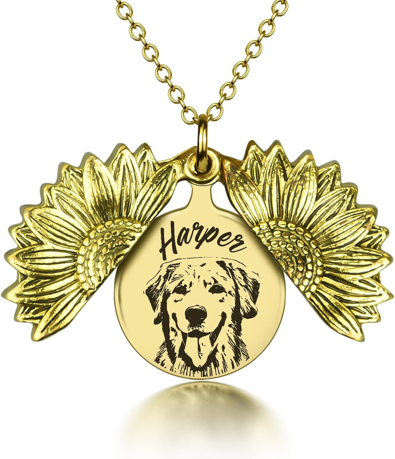 Personalized Pet Dog Portrait Necklace Memorial Gift, Engraved Custom Photo Cats Dogs Necklace for Women Mom Grandma Animal Lovers, Handmad Dog Pendant Jewelry Keepsake Sympathy Gifts