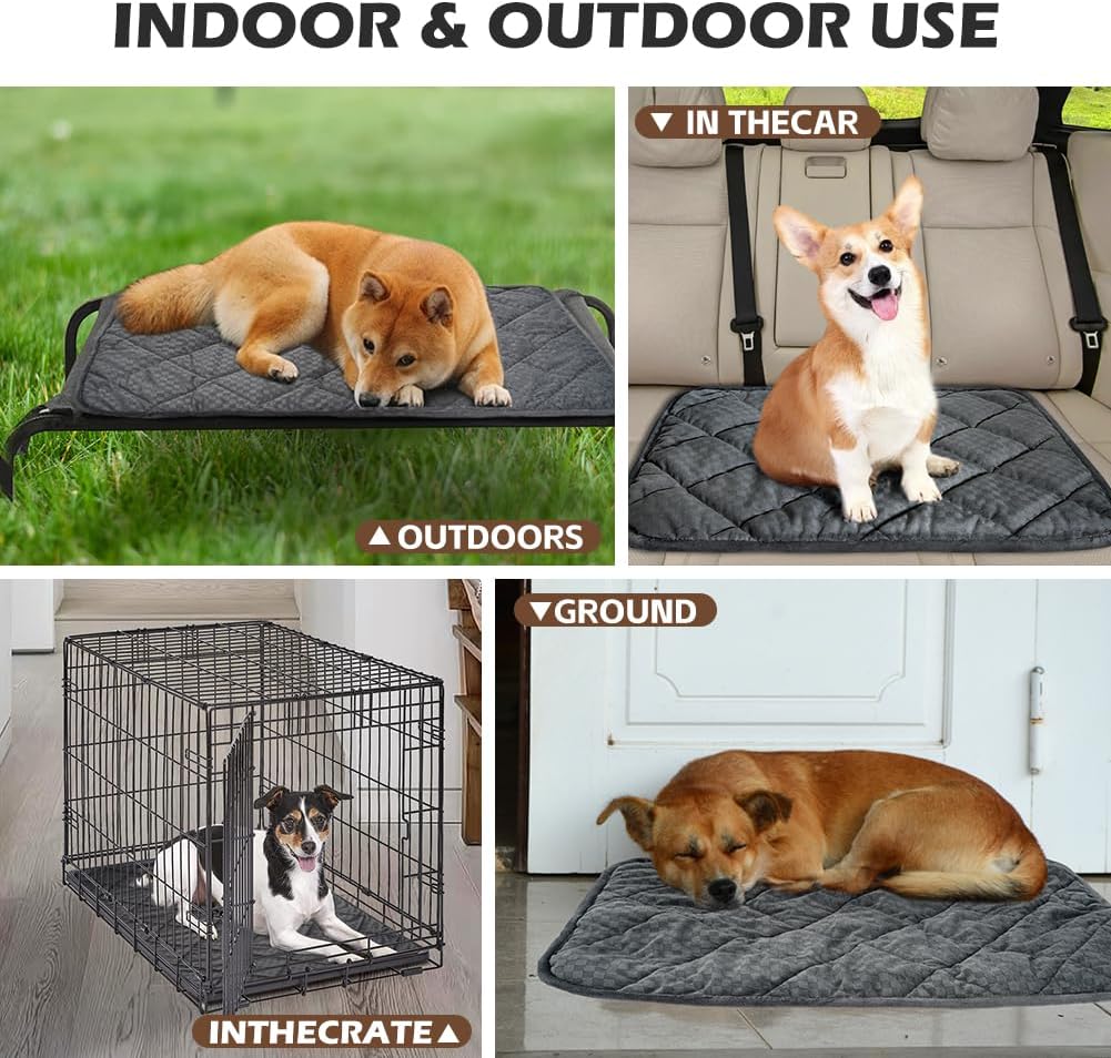 ARGOPET Cat Bed (30x19in) Self Warming, Polyester, Checkered Grey, 16oz, Machine Washable, Anti-Slip, Pet Bed Mat for Indoor & Outdoor Pets