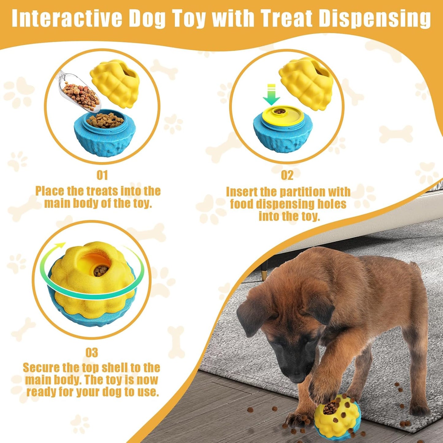 Interactive Dog Toys,Dog Puzzle Toy Treat Dispensing Pet Toys Pupsicles for Dogs Large,Frozen Treat Dogs Holder (1 Pack)