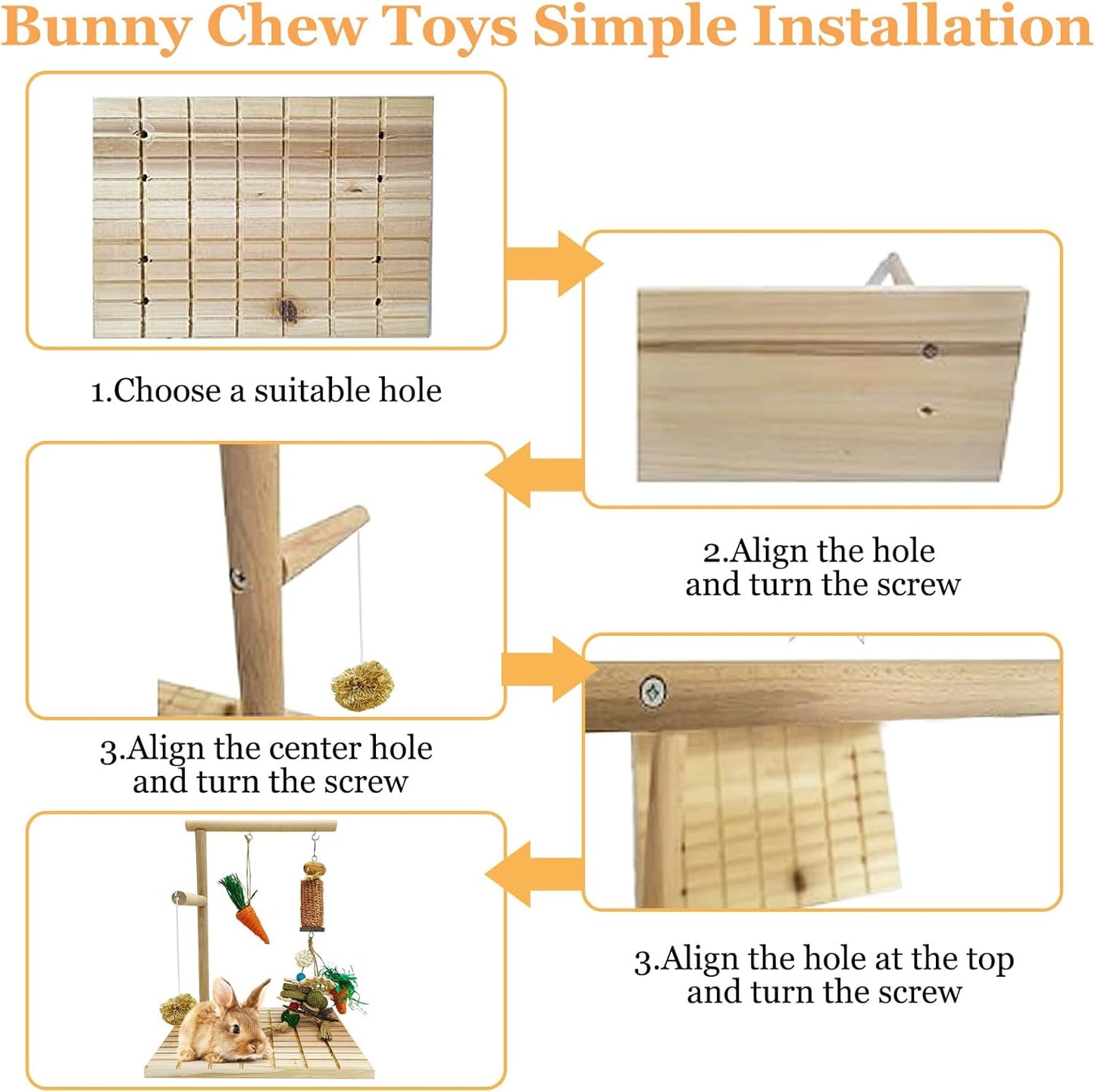 Hamiledyi Bunny Scratch Toy Rabbit Scratching Board Rabbit Toys for Indoor Bunnies Boredom Bunny Chew Toys for Teeth Wood Chewing Toys for Rabbits Other Rodent Pets