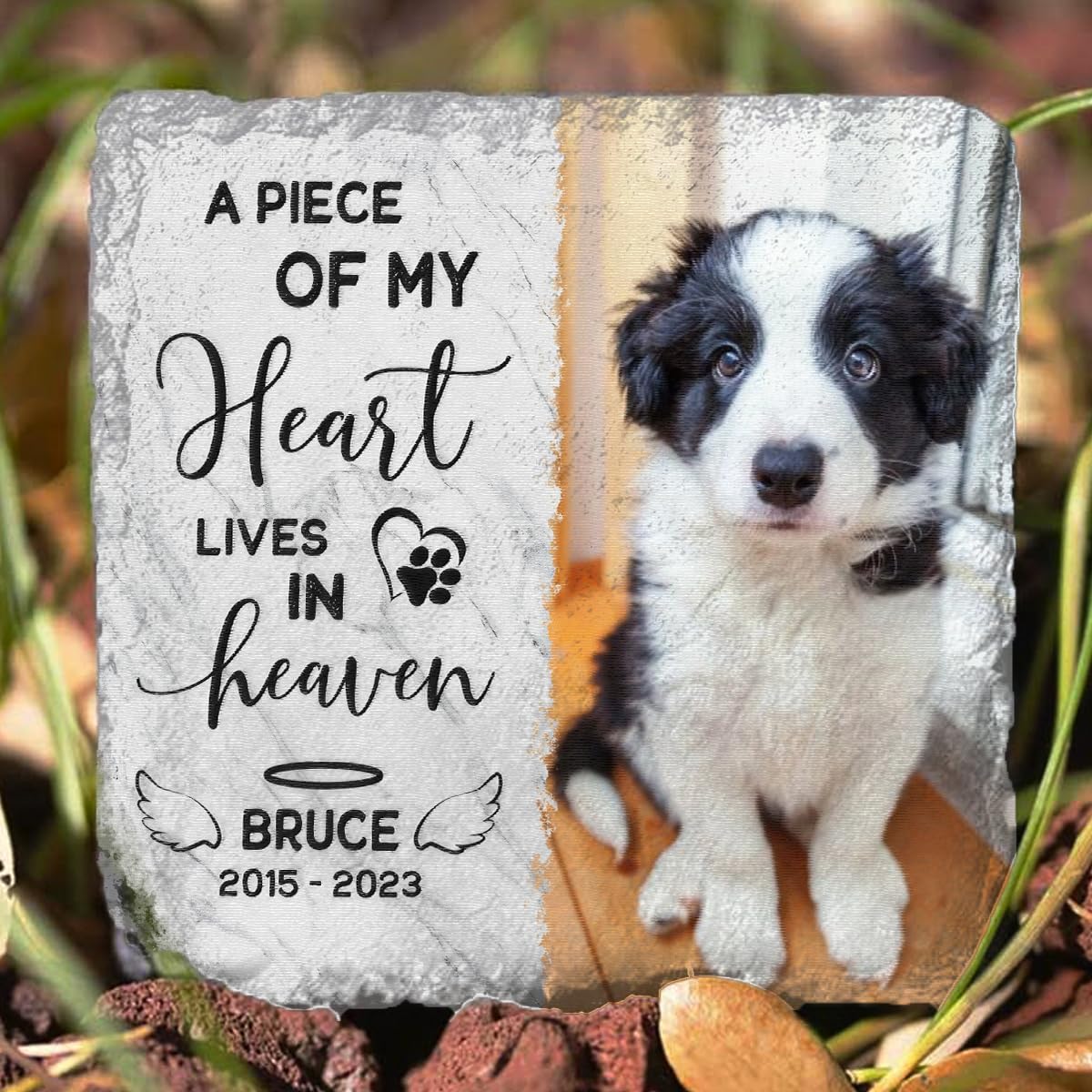 Dog Passing Away Gifts - Pet Memorial Stone - Personalized Square Shaped Pet Memorial Stones for Dogs - Dog Memorial Gifts for Loss of Dog - Cat Memorial Stone