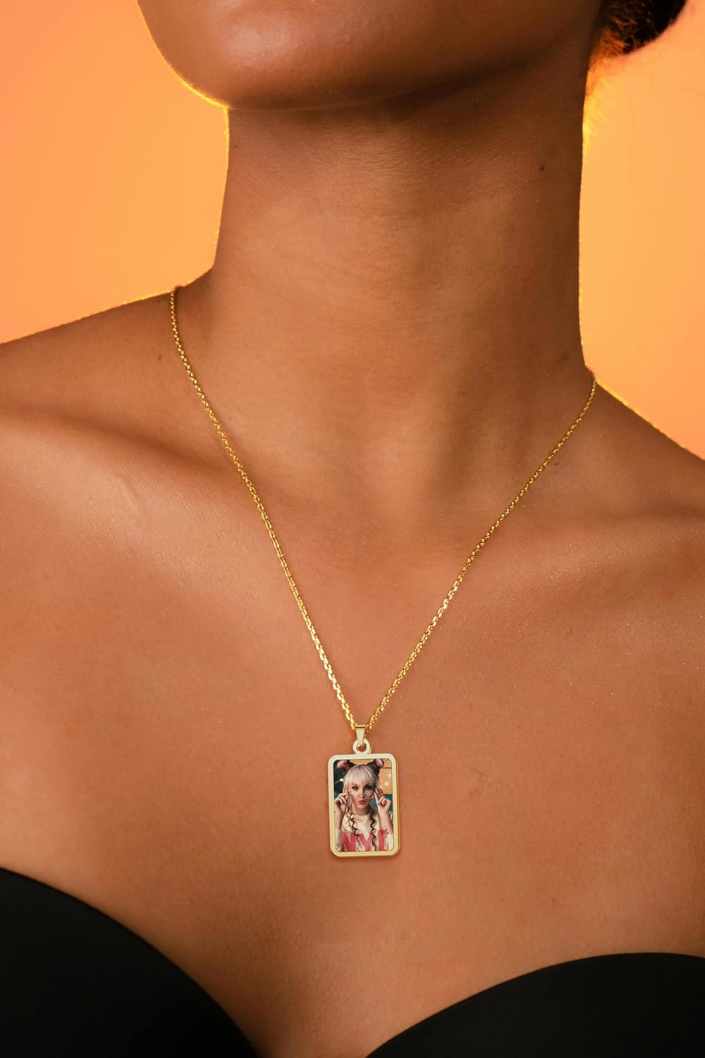 CharmSStory Personalized Photo Necklaces Custom Engraved Name Necklace Memory Keepsake Picture Necklace Pendant Customized Gifts for Women Men