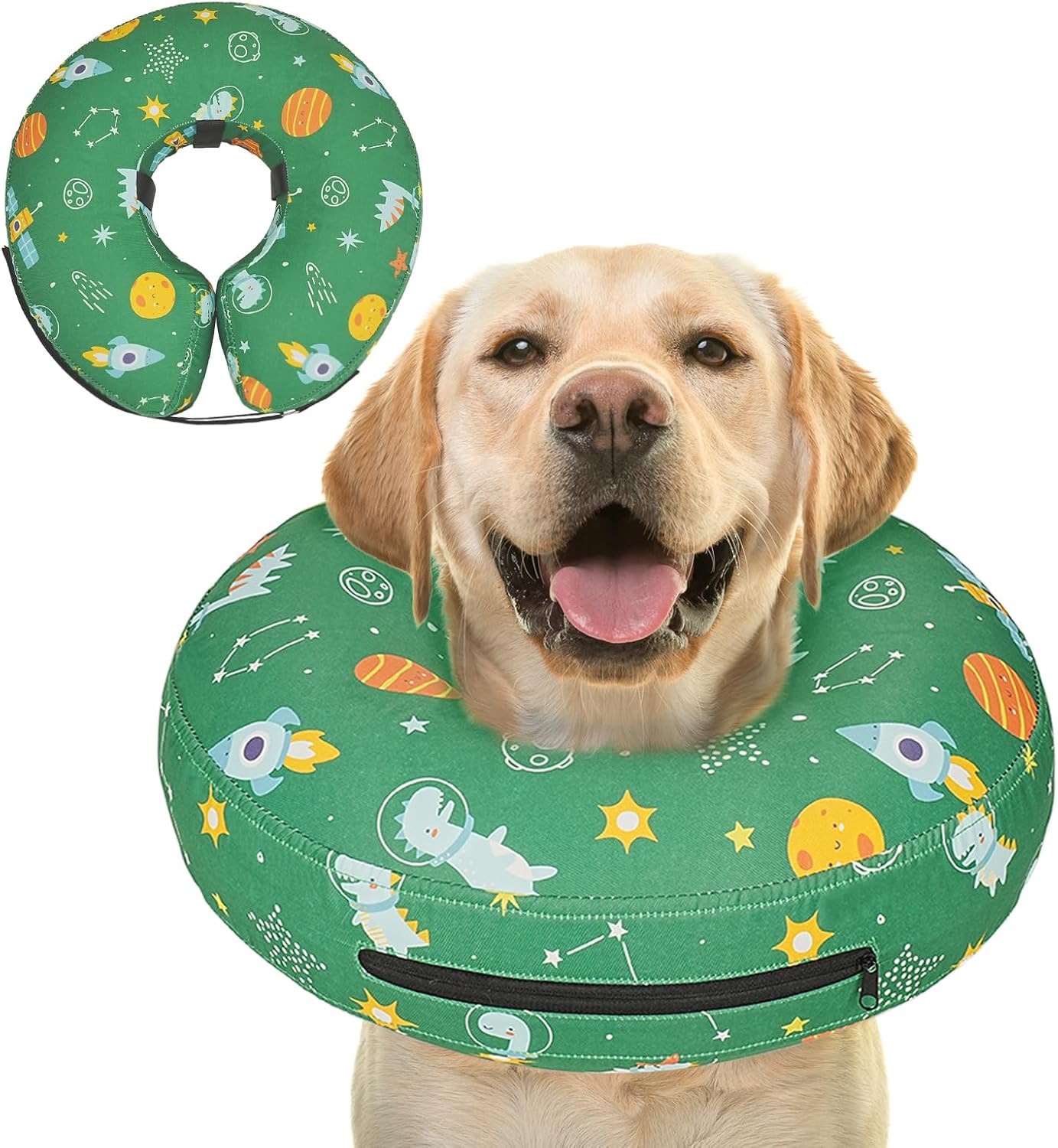 Inflatable Dog Cone Collar for After Surgery, Dog Donut Collar After Surgery, Soft Pet Cone for Small Medium Large Dogs to Stop Licking
