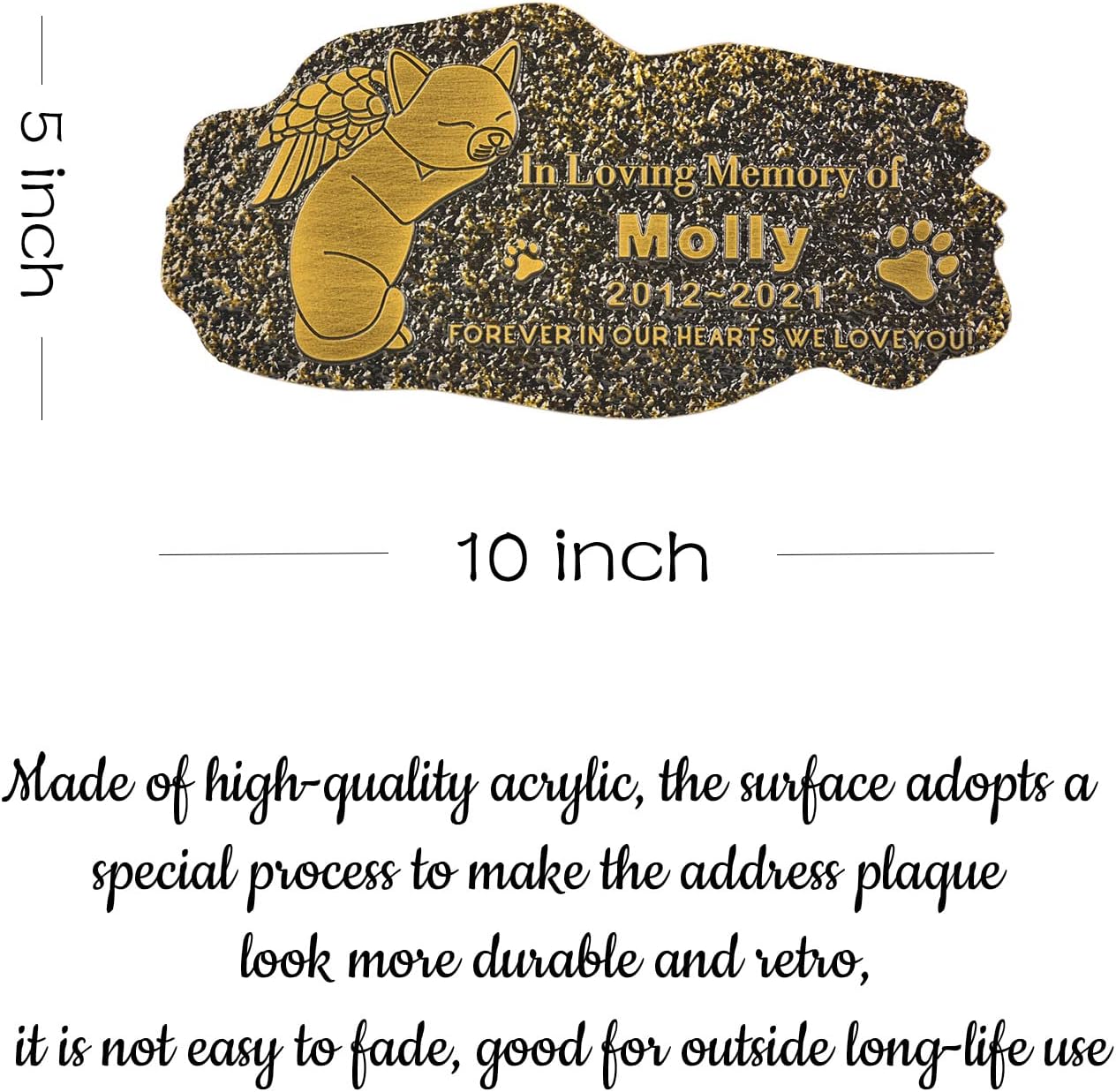 Pet Memorial Stone Cat Dog Pet Memorial Personalized Pet Grave Markers Customized Pet Grave Markers with Pet Name are a Sympathy Gift for The Loss of a Pet (Acrylic)