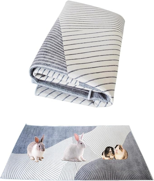 kathson 78.7×39.4in Extra Large Rabbit Cage Liner,Washable Bunny Floor Mat Reusable Non Slip Pet Playpen Mat for Hamster Chinchilla Cat Dog Guinea Pig