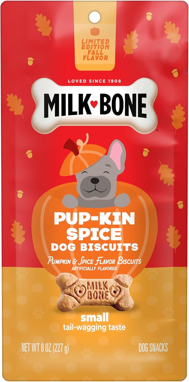 Milk-Bone Limited Edition Pup-kin Spice Flavor Small Biscuit Dog Treats, 8 Ounce