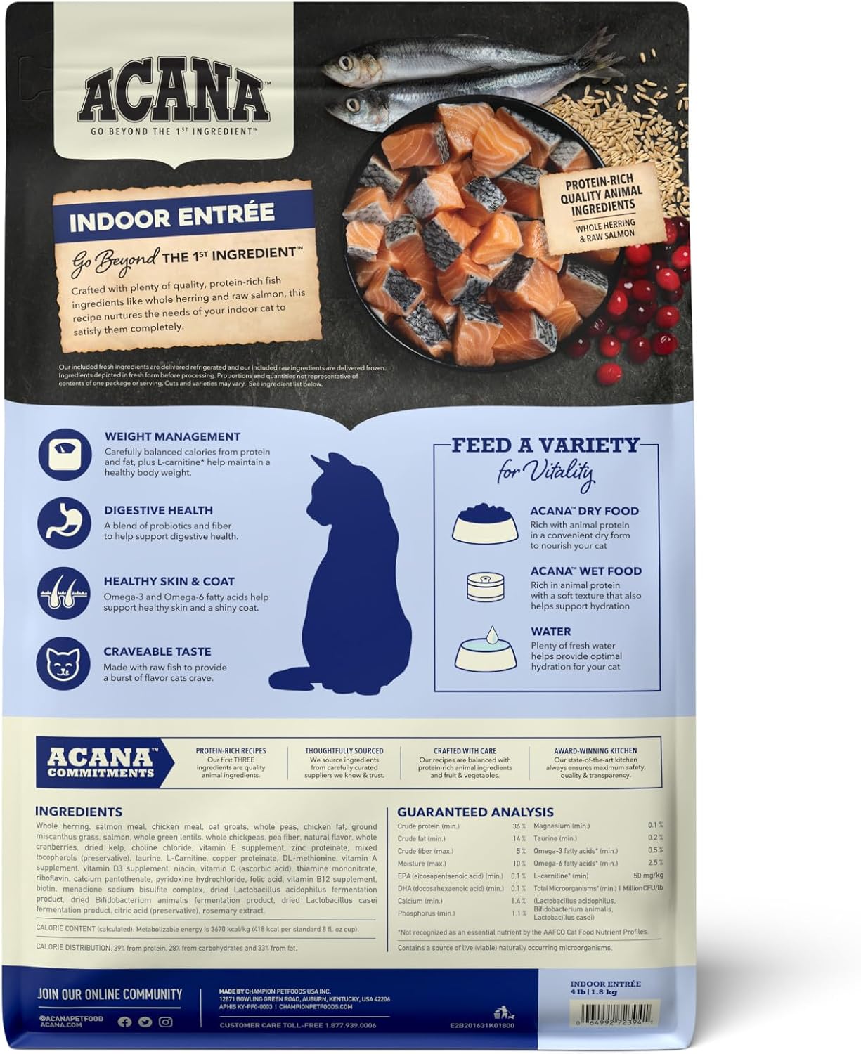 ACANA Indoor Entrée Fish Recipe Dry Cat Food 4lb Bag