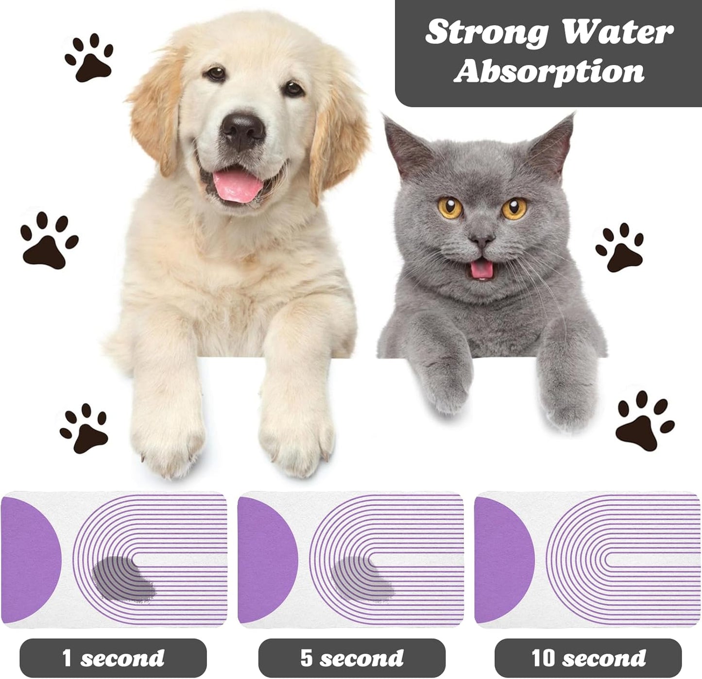 Dog Food Mats for Floors Waterproof, Cat Water Bowl Mats Pet Feeding Absorbent Mat Placemats for Food and Water Bohemia 16 * 24 inch