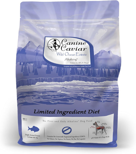Canine Caviar - Wild Ocean: Herring & Teff Alkaline Dry Dog Food, Limited Ingredients, Gluten-Free, Based on Science & Research, Veterinary Alternative Diet (4.4 Pound Bag)