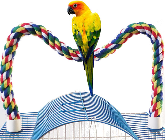 Bird Perch,Bird Rope Perch & Rope Perch,Bird Perches for Cage,Rope Perch for Conures,Parrots,Cockatiel,Lovebird,Budgerigar,Parakeet Rope Perches for Cage