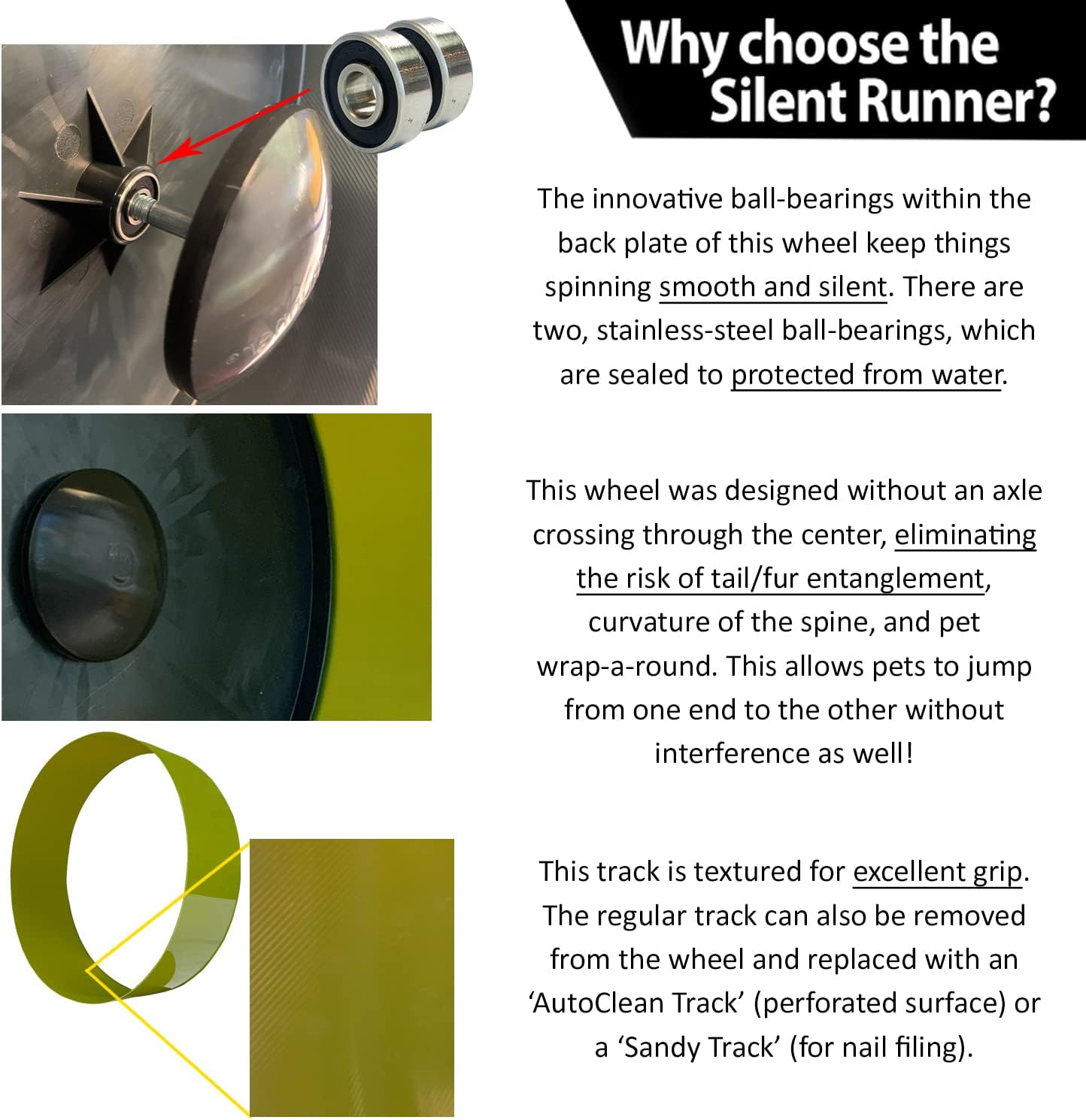 Silent Runner 12" Wide + Cage Attachment (NO Stand) - Silent, Fast, Durable Exercise Wheel - Sugar Gliders, Degus, Rats, Hedgehogs, Prairie Dogs & Small Pets