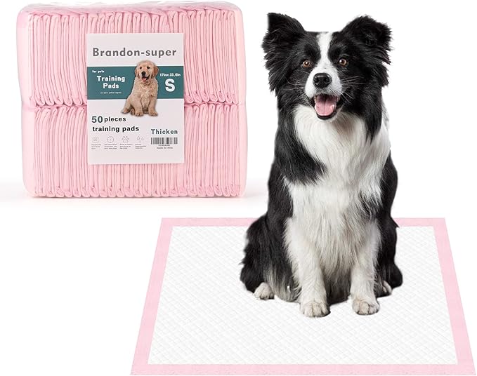 Super-Absorbent Leak-Proof Dog and Puppy Pet Training Pad, Housebreaking Puppy Pads Disposable (18" X 24" - Small 50PCS)