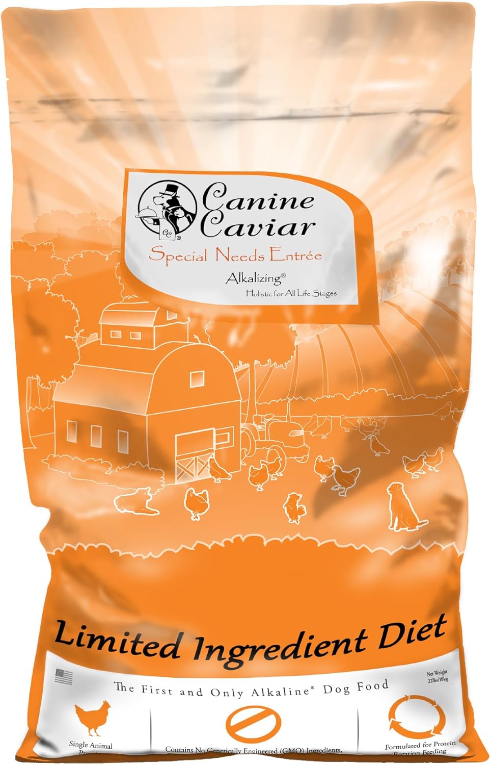 Canine Caviar - Special Needs: Chicken & Brown Rice Alkaline Dry Dog Food, Limited Ingredients, Gluten-Free, Based on Science & Research, Veterinary Alternative Diet (22 Pound Bag)