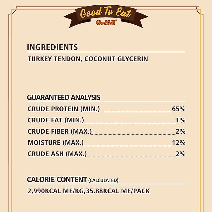 Gootoe Turkey Tendon Dog Treats, Pretzel (S) 6 Pieces per Pack, USA-Sourced Turkey Tendon, Natural Snack, Premium Puppy Chews, Hypoallergenic, Reseal Value Bags, Size for Small Dogs (Pack of 2)