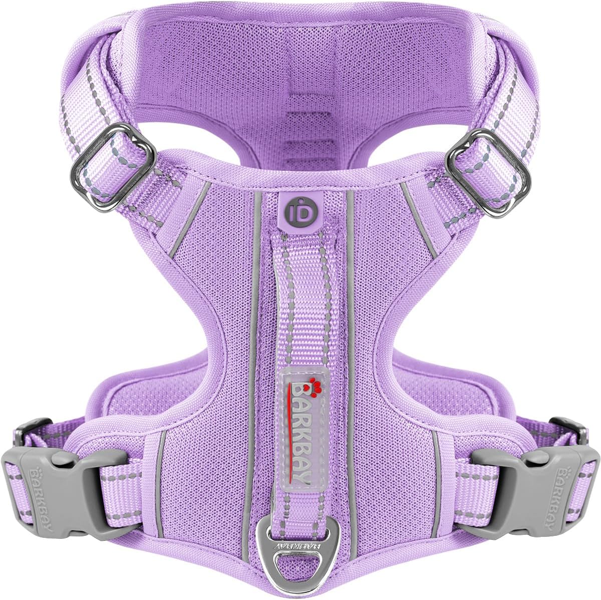 BARKBAY Dog Harness No Pull with ID Tag Pocket - Heavy Duty, Reflective, Easy Control for Large Dogs(Violet Purple,XS)