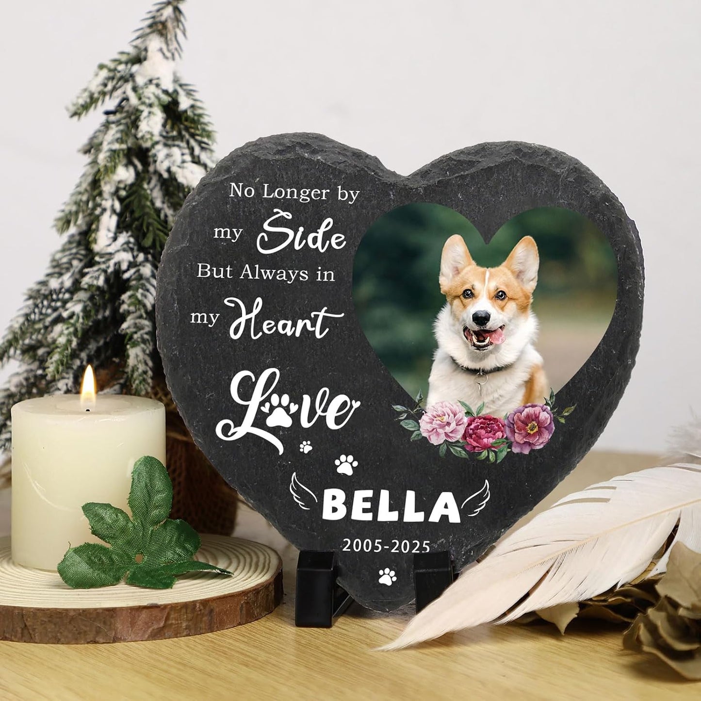 Dog Memorial Gifts for Loss of Dog Cat,Personalized Pet Memorial Stone with Photo Name,Custom Pet Remembrance Gifts,Cat Memorial Sympathy Gift,Dog Passing Away Gifts,Memorial Plaques for Dogs