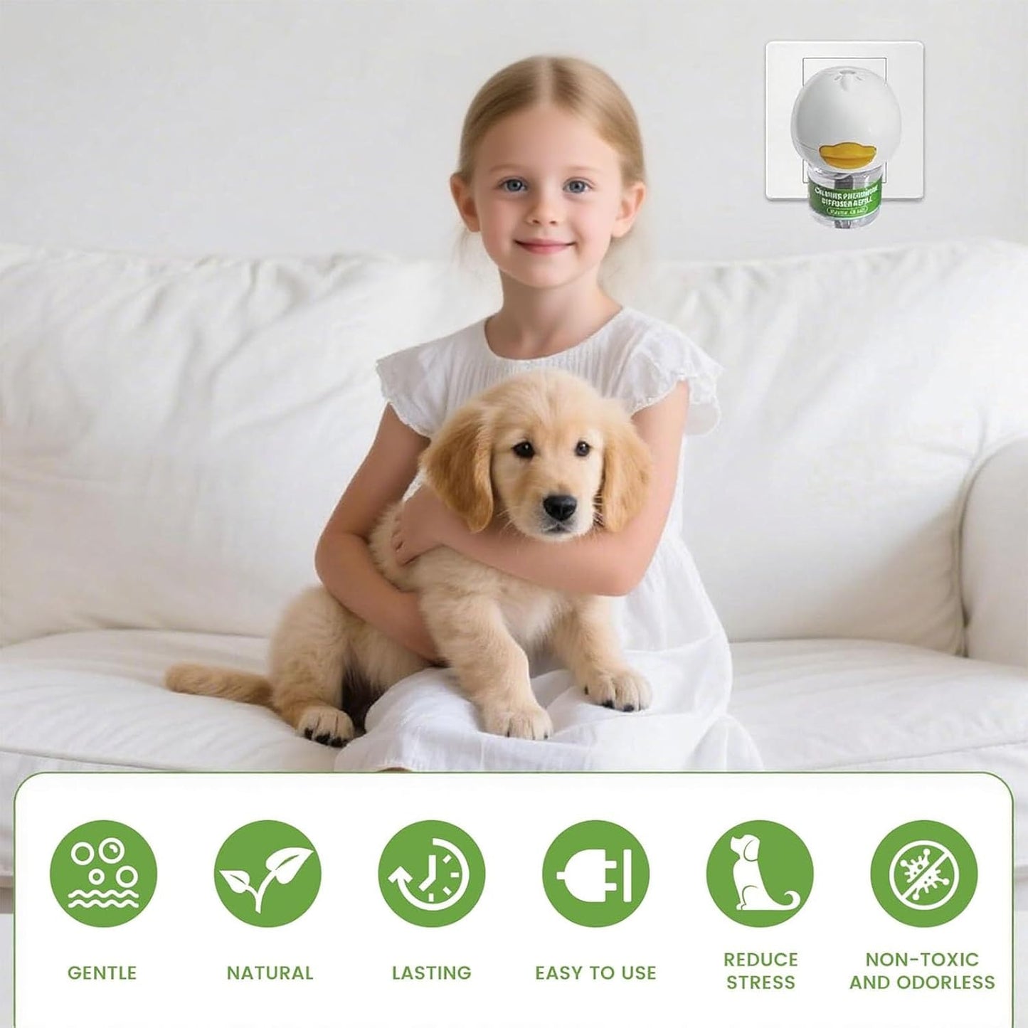 8 Pack Dog Calming Diffuser Pro Kit - Pheromone Diffuser for Dogs to Reduce Anxiety, Barking, Aggression & Indoor Stress (2 Diffusers + 6 Refills