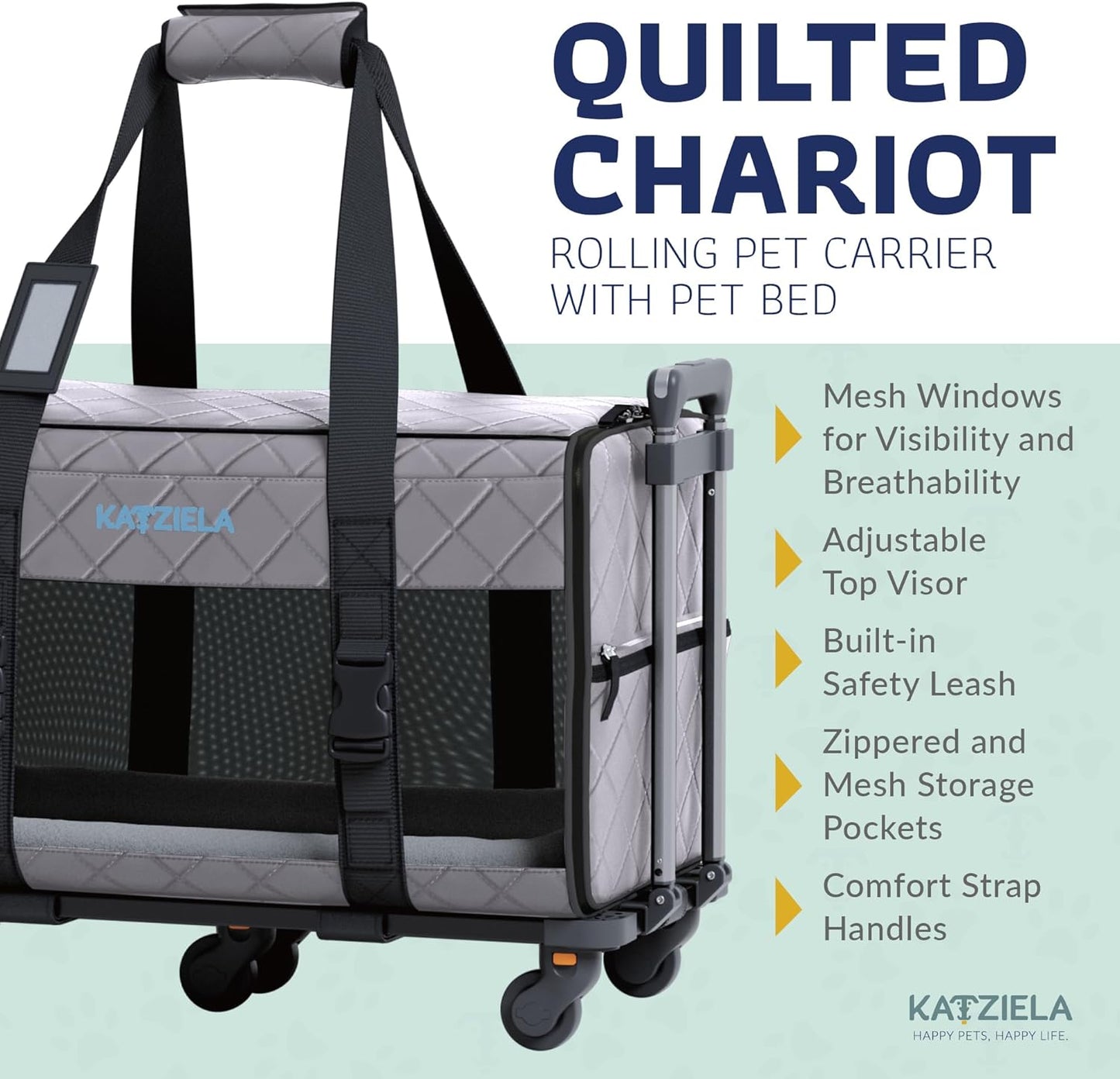 Pet Carrier Airline Approved - Dog Carrier with Wheels - TSA Airline Approved Dog Carrier - Rolling Pet Carrier with Wheels for Small to Medium Size Cat or Dog - Airplane Cabin Animal (Dark Grey)