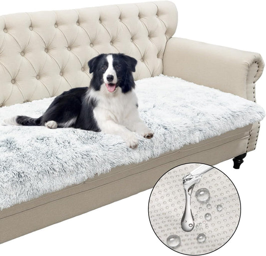 Dogs/Cats Bed Mats, Dog Pad Washable Removable Couch Cover with Anti-Slip Back, Plush Long Fur Mat, Perfect for Small, Medium and Large Dogs.(Magic Gray, 30"x70")