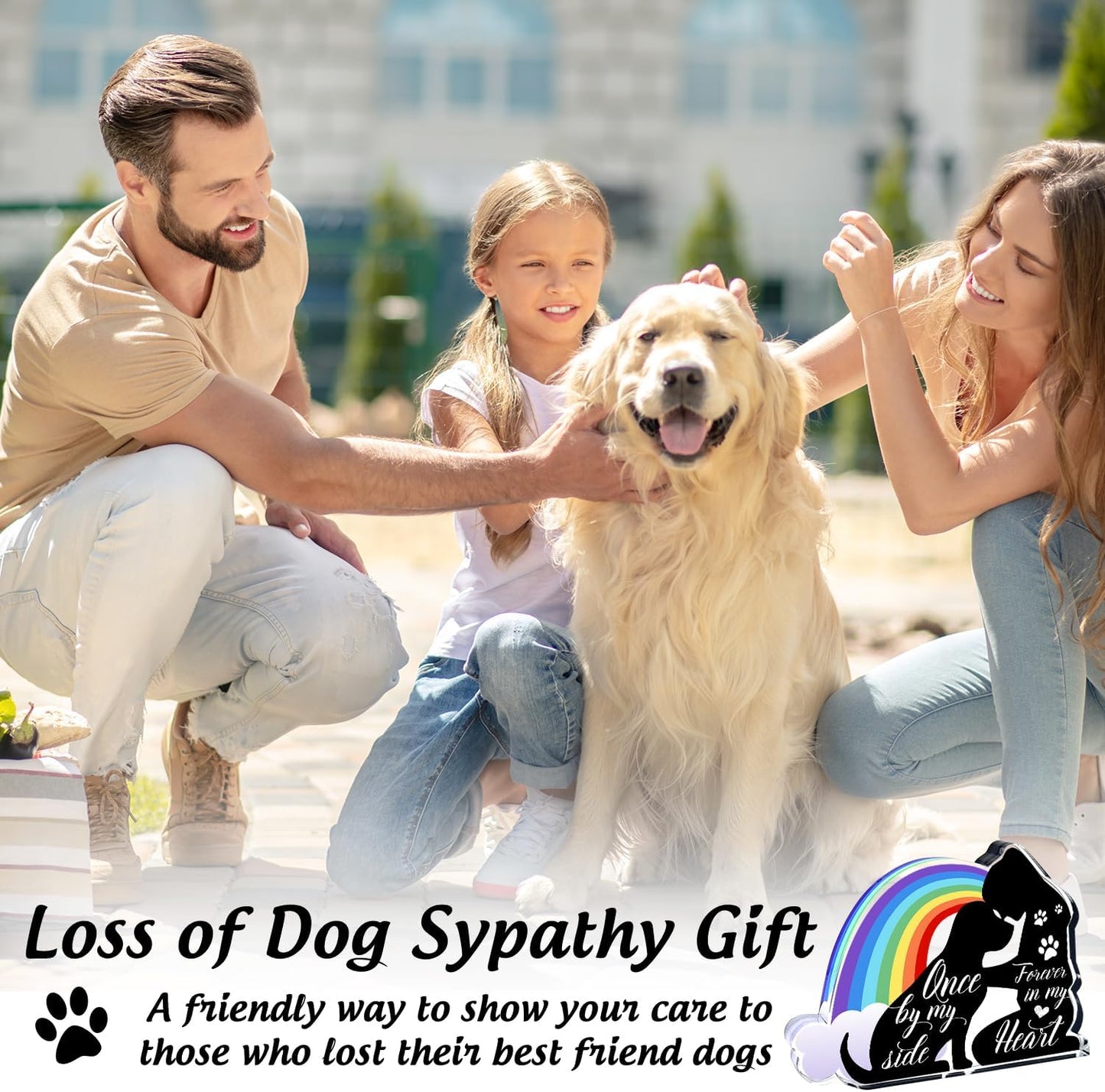 Pet Sympathy Gifts, Condolences Gifts for Pet Loss Remembrance, Sympathy Gifts for Loss of Dog, Condolences Gift for Remembrance, Bereavement Gift for Loss Pet, Pet Memorial Acrylic Rainbow Bridge