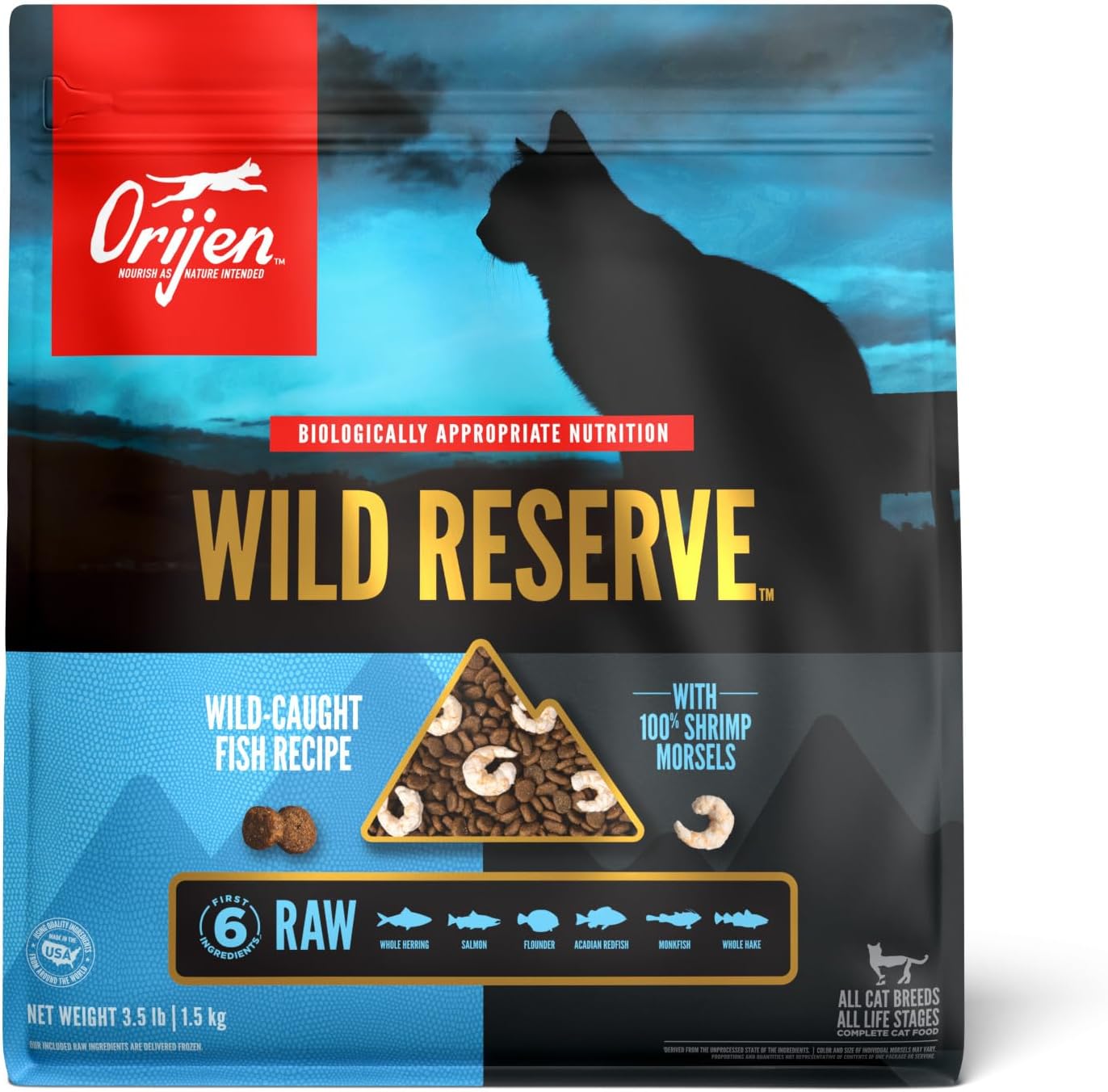 ORIJEN Wild Reserve Dry Cat Food Wild-Caught Fish Recipe 3.5lb Bag
