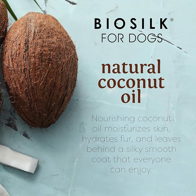 BioSilk for Dogs Silk Therapy Conditioner with Natural Coconut Oil | Coconut Oil Dog Conditioner from BioSilk for Dogs Pet Conditioner, 12 Fl Oz - 2 Pack