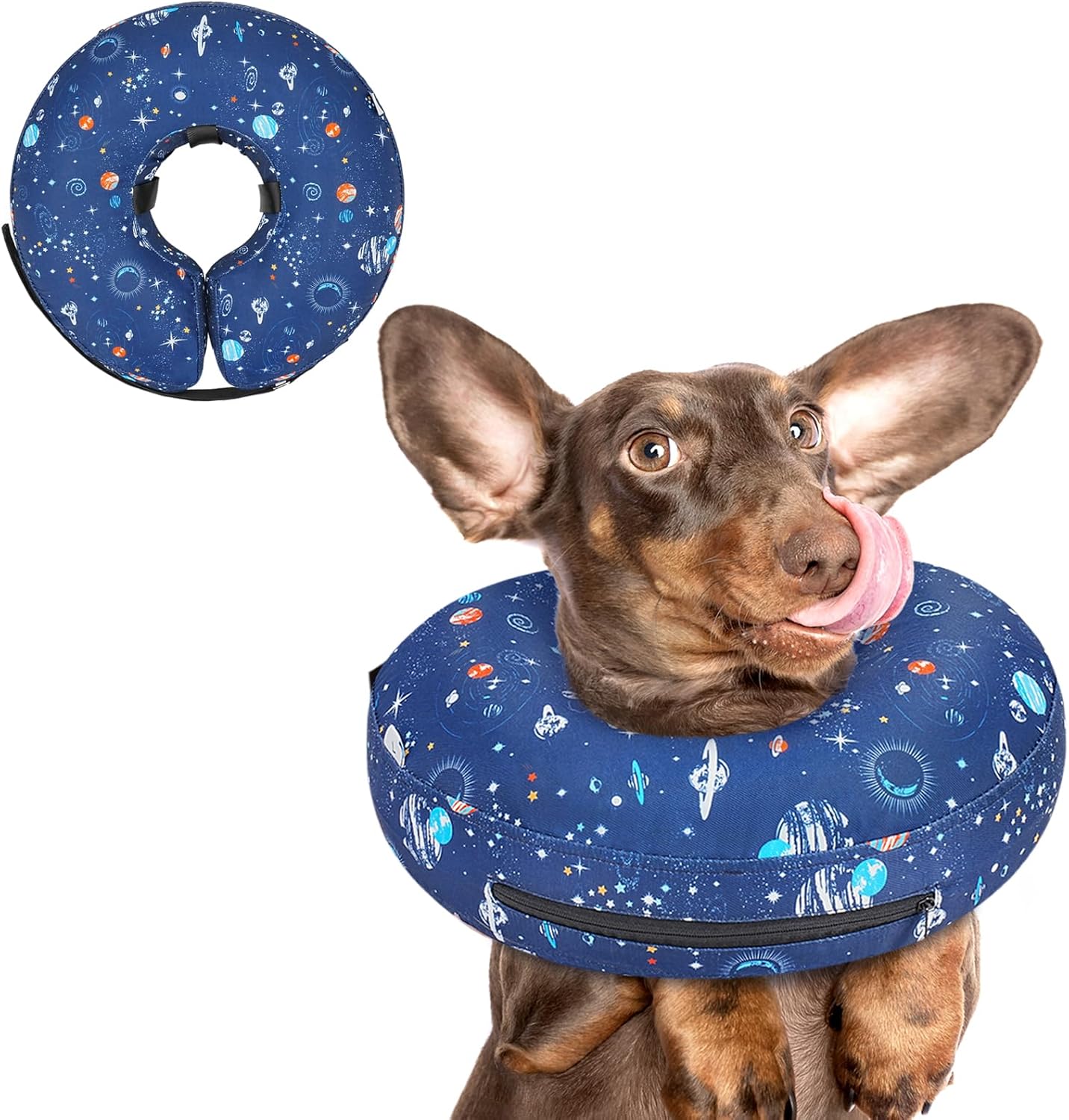 Inflatable Dog Cone Collar for After Surgery, Doggie Donut Collar After Surgery, Soft Dog Cone for Small Medium Large Dogs to Stop Licking