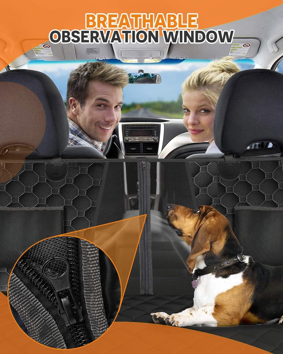 Victoper Back Seat Extender for Dogs, Dog Car Seat Cover with Detachable Hard Bottom Holds 440 LB, 600D Heavy Dog Seat Cover with 2 Seatbelts, 100% Waterproof Backseat Extender for Sedan SUV Truck