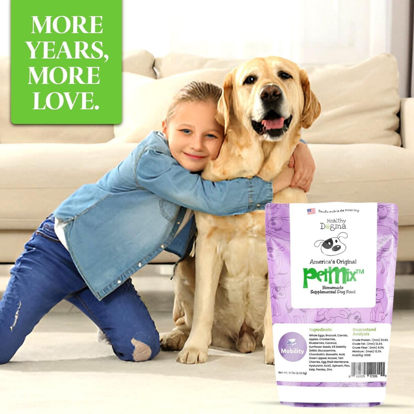 Healthy Dogma - PetMix Dehydrated Dog Food for Allergies, Joint Support & Mobility - Grain Free, Raw, Homemade Dog Food (Mobility, 10 lbs)