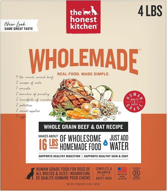 The Honest Kitchen Wholemade™ Whole Grain Beef & Oat Dog Food, 4 lb Box