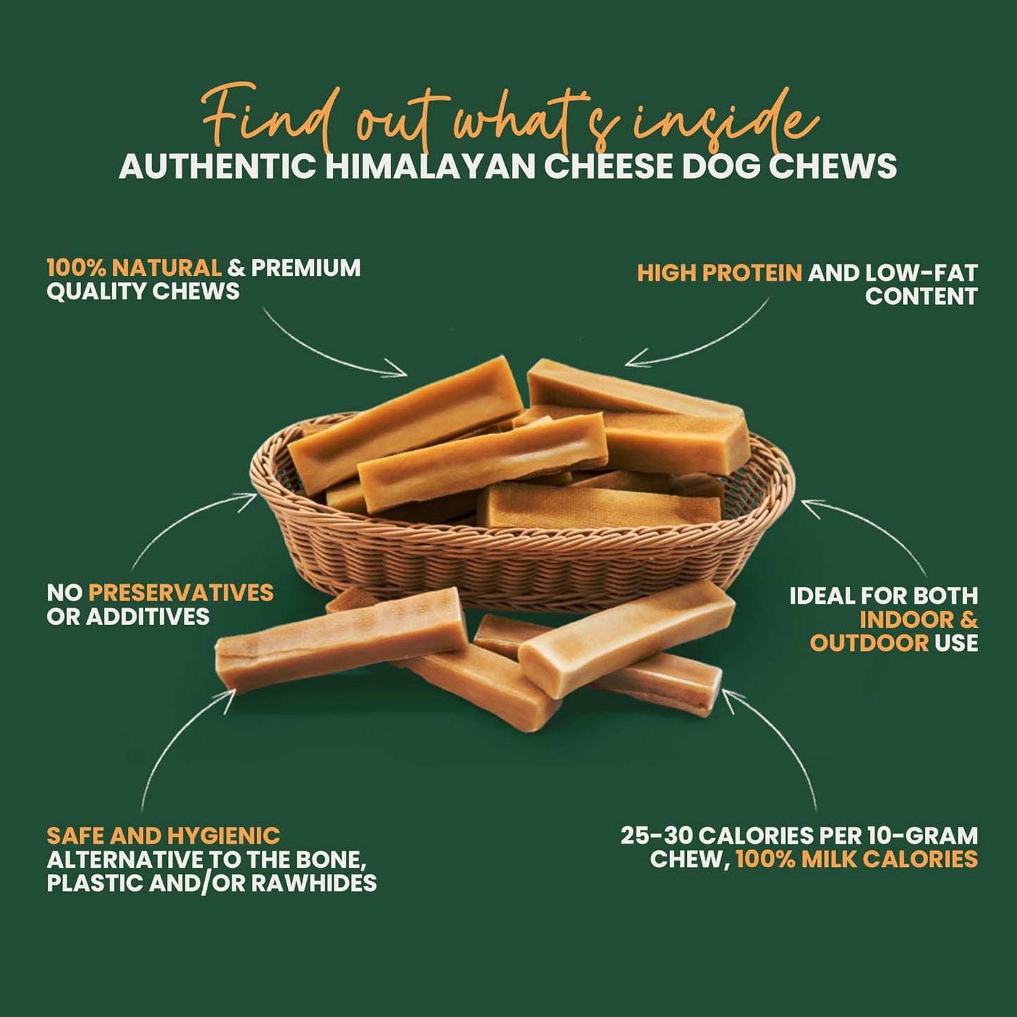 Authentic Himalayan Yak Cheese for Dogs - Medium (Pack of 3) - Sourced from Pristine Himalayan Foothill, Rawhide-Free, NO preservatives