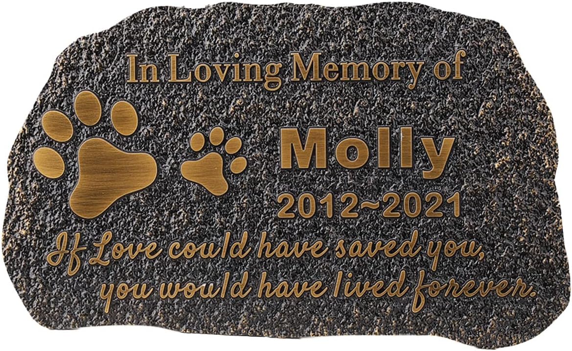 Pet Memorial Stone Cat Dog Pet Memorial Personalized Pet Grave Markers Customized Pet Grave Markers with Pet Name are a Sympathy Gift for The Loss of a Pet (Acrylic)