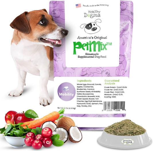 Healthy Dogma - PetMix Dehydrated Dog Food for Allergies, Joint Support & Mobility - Grain Free, Raw, Homemade Dog Food (Mobility, 10 lbs)