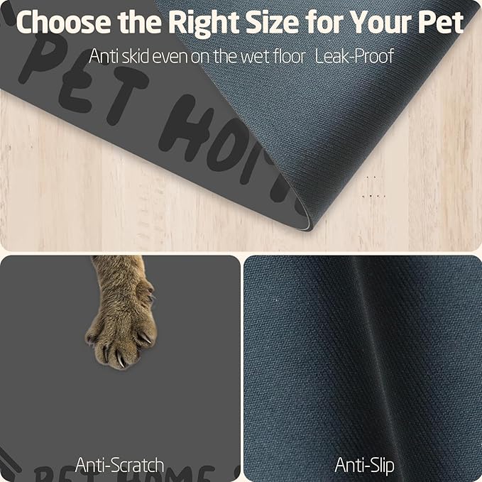 Pet Feeding Mats-Absorbent Dog Mat for Food and Water Bowl, Dog Accessories Pet Supplies, Quick Dry No Stains Water Dispenser Mat for Pet, Non-Slip Bowl mat for Messy Drinkers (Pet Home, 16"x24")