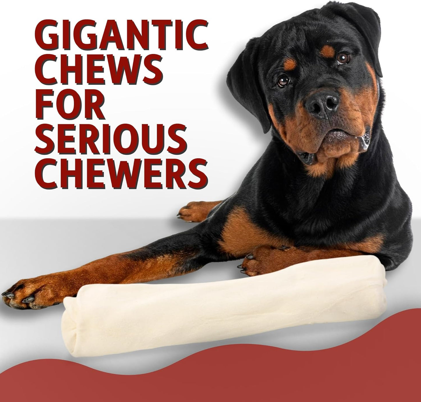 Canine Chews 10-11" MEGA Retriever Rolls (2 Pack) Natural Rawhide for Big Dogs - Long-Lasting Dog Chew Treats for Aggressive Chewers - Odor-Free - Extra-Large