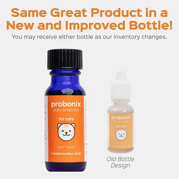 Humarian Probonix Liquid Probiotics for Cats - 8-Strain Cat Probiotic Drops to Fortify Feline Gut Health, Dental Health, Immunity and More - 30-Day Supply - Liver Flavor