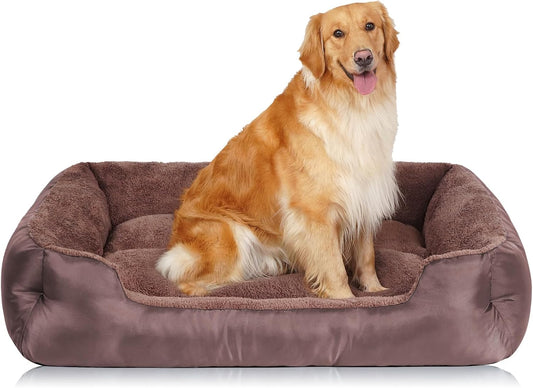 Dog Beds for Large Dogs, Breathable Dog Bed with Durable Fabric, Rectangle Washable Pet Bed, Warming Pet Bolster Couch