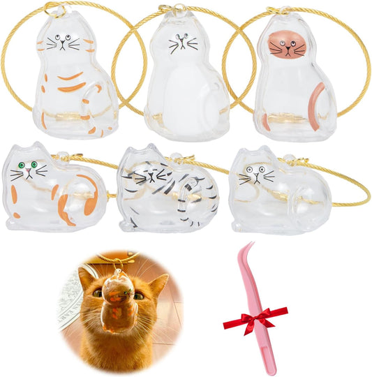 Cat Hair Keychain – Pet Fur Storage Bottle with Tweezer – Cute Keepsake Capsule for Cat Lovers, Portable Hair Holder