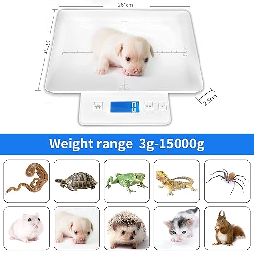 Digital Pet Scale for Small Animal, Whelping Scale,Mini Precision Gram Weight Balance Scale, High Precision 1g, Suitable for Newborn Pets